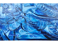 Rik lina – phaysalia-polis, the floating city - olie op doek - 300×140 cm - afbeelding 14 van  16