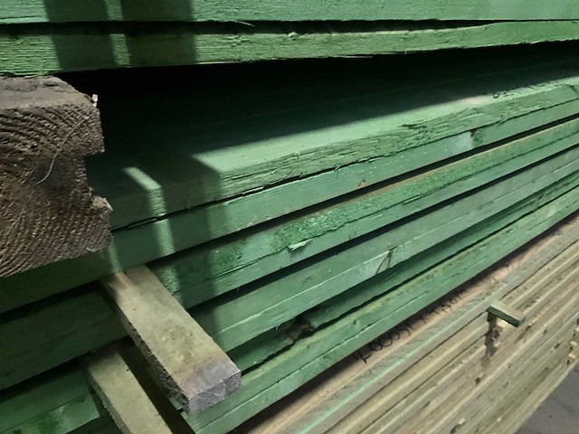 Rnd houten balken/planken 4,20 meter lengte (100x) - afbeelding 6 van  10