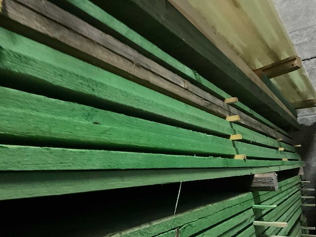 Rnd houten balken/planken 4,20 meter lengte (90x) - afbeelding 5 van  13