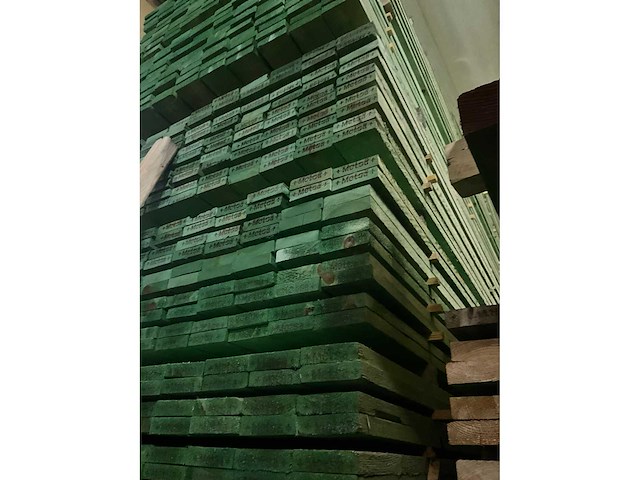 Rnd houten balken/planken 4,50 meter lengte (100x) - afbeelding 3 van  12