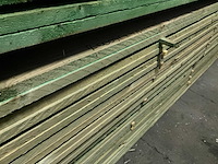 Rnd houten balken/planken 4,50 meter lengte (100x) - afbeelding 1 van  12