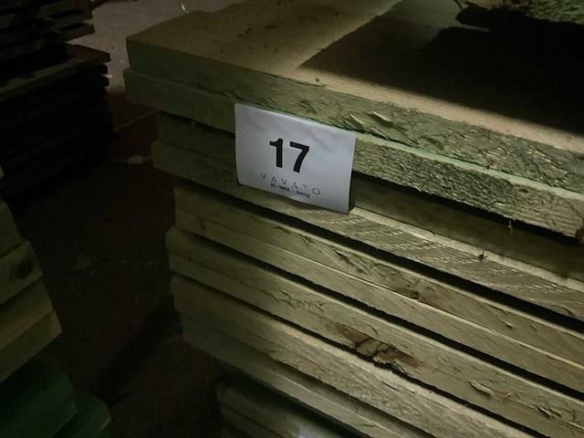 Rnd houten balken/planken 4,50 meter lengte (140x) - afbeelding 6 van  14