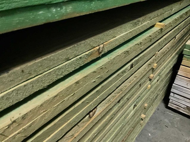 Rnd houten balken/planken 4,50 meter lengte (140x) - afbeelding 5 van  14