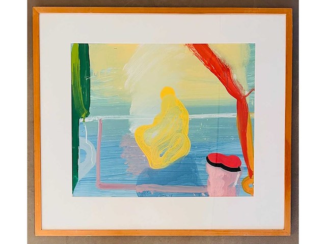 Rob kars - abstracte compositie - olieverf op papier - afbeelding 5 van  5