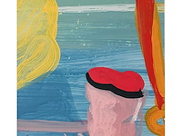 Rob kars - abstracte compositie - olieverf op papier - afbeelding 1 van  3