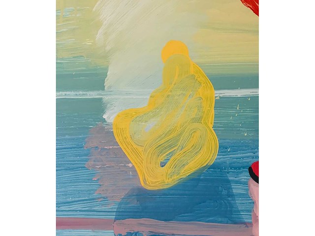Rob kars - abstracte compositie - olieverf op papier - afbeelding 2 van  3