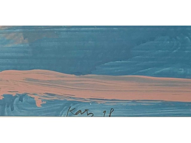Rob kars - abstracte compositie - olieverf op papier - afbeelding 3 van  3