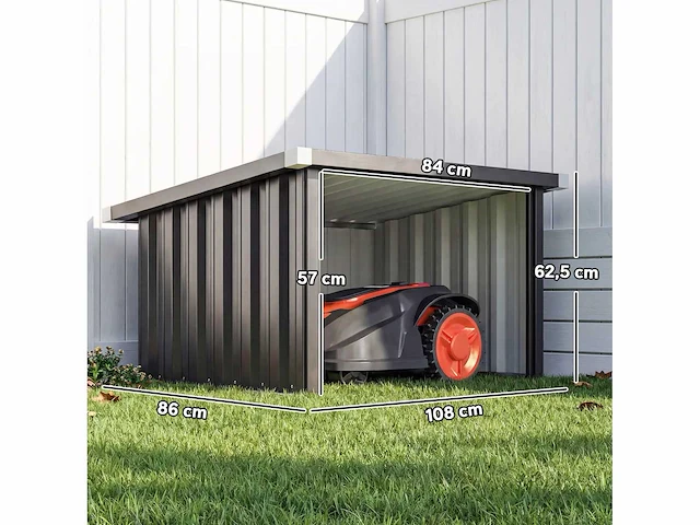 Robot grasmaaier schuilplaats garage voor robot grasmaaier met schuin dak - afbeelding 3 van  5