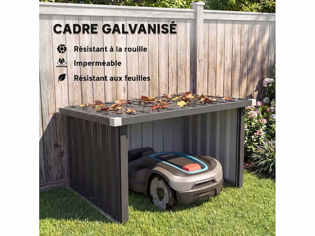 Robot grasmaaier schuilplaats garage voor robot grasmaaier met schuin dak - afbeelding 4 van  5