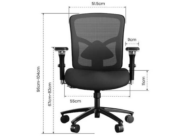 Robuuste c3 bureaustoel, 227 kg capaciteit - afbeelding 3 van  5