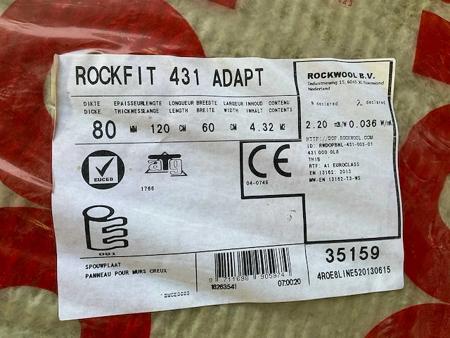 Rockwool rockfit 431 adapt isolatie (9x) - afbeelding 2 van  4