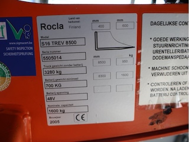 Rocla heftruck - afbeelding 13 van  14