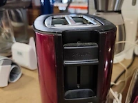 Rode philips broodrooster met 2 sleuven, filterkoffiezetapparaat wit philips cafe gaia met roestvrijstalen thermoskan, kruimeldief alessi, bloeddrukmeter braun, 16 diverse boeken - afbeelding 5 van  10