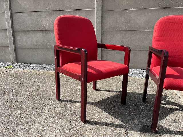 Rode stoelen hoge rug (4x) - afbeelding 2 van  3