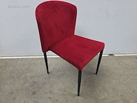 Rode velvet stoelen flexfurn veneto (2x) - afbeelding 3 van  4
