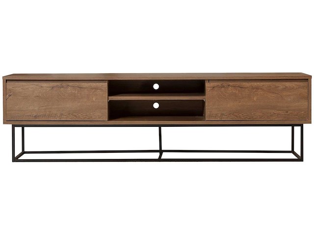 Rodez 180 tv-meubel | 100% melamine | walnoot, zwart - afbeelding 2 van  6