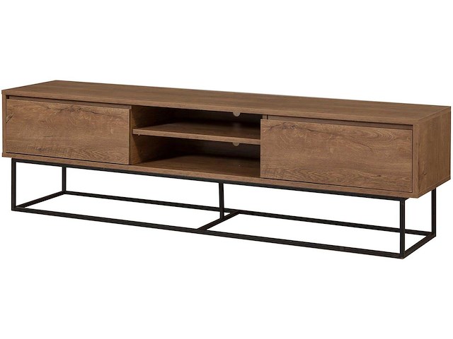 Rodez 180 tv-meubel | 100% melamine | walnoot, zwart - afbeelding 3 van  6