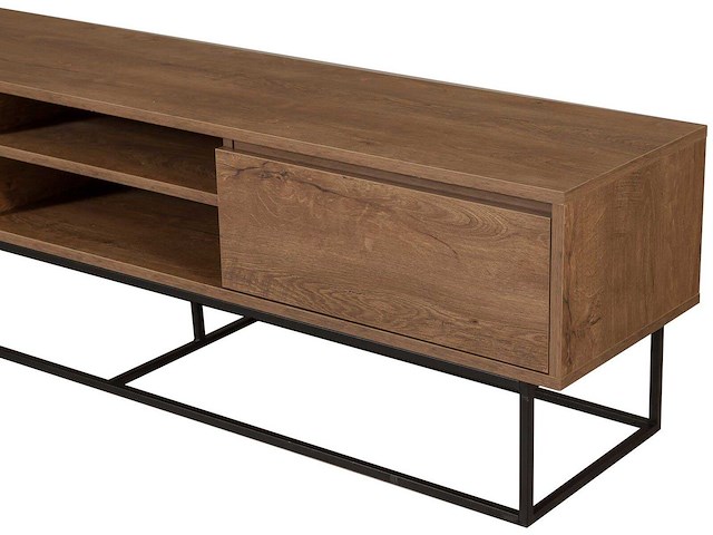 Rodez 180 tv-meubel | 100% melamine | walnoot, zwart - afbeelding 4 van  6