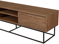 Rodez 180 tv-meubel | 100% melamine | walnoot, zwart - afbeelding 4 van  6