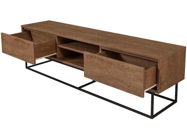 Rodez 180 tv-meubel | 100% melamine | walnoot, zwart - afbeelding 5 van  6