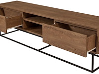 Rodez 180 tv-meubel | 100% melamine | walnoot, zwart - afbeelding 5 van  6