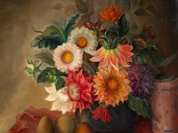 Rodolphe strebelle (1880-1959), still life with flowers, fruit and books, oil on a cradled panel 75 x 71 cm. (29.53 x 27.94 in.), frame: 106 x 102 cm. (41.72 x 40.15 in.) - afbeelding 5 van  5