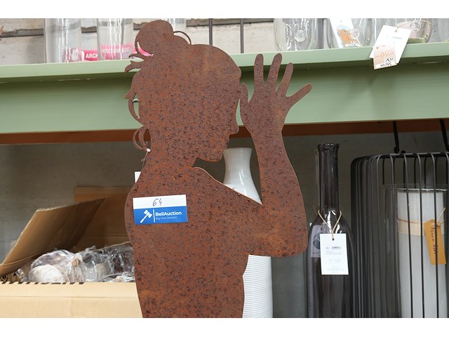 Roest design – yogameisje biddend | h90 cm - afbeelding 2 van  4
