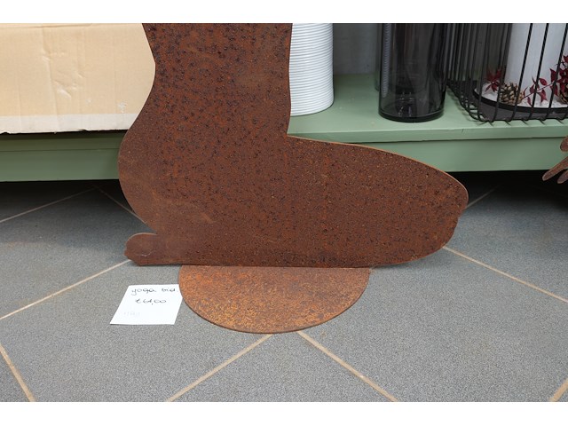 Roest design – yogameisje biddend | h90 cm - afbeelding 3 van  4