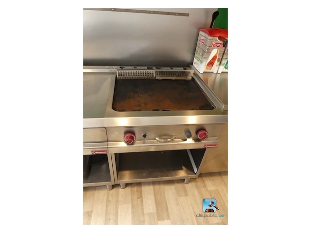 Roestvrijstalen meubel met friteuses en gasplancha - afbeelding 5 van  10