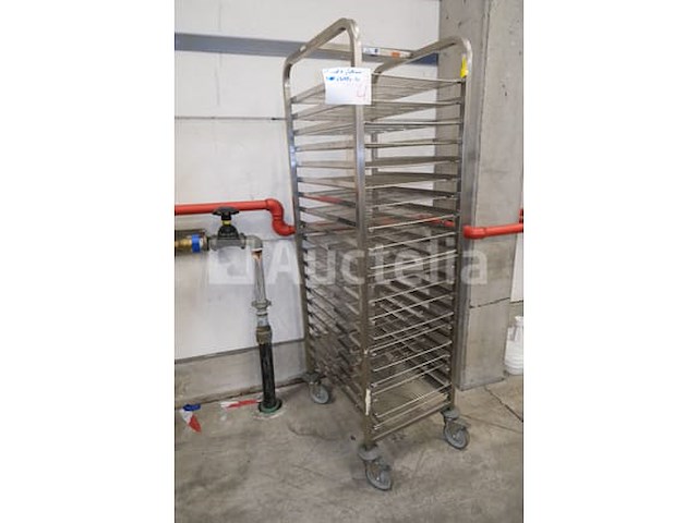 Roestvrijstalen trolley met trays - afbeelding 1 van  5