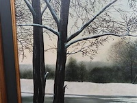 Roger hanotiau (1927-2018) "winters landschap" - afbeelding 3 van  6