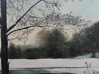 Roger hanotiau (1927-2018) "winters landschap" - afbeelding 4 van  6