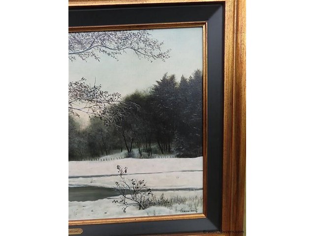 Roger hanotiau (1927-2018) "winters landschap" - afbeelding 5 van  6