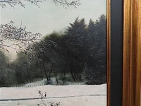 Roger hanotiau (1927-2018) "winters landschap" - afbeelding 5 van  6