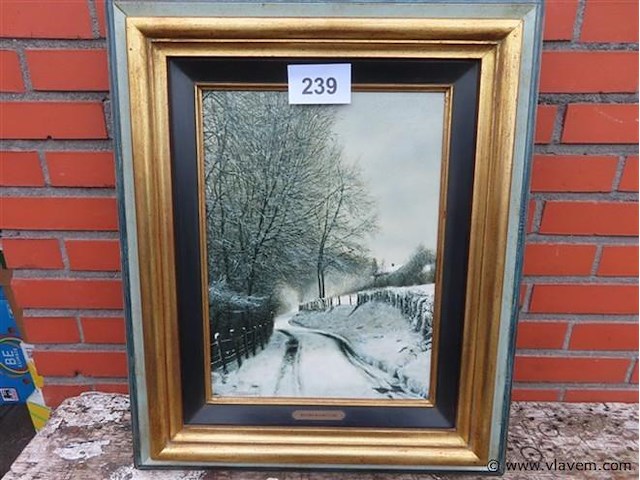 Roger hanotiau (1927-2018) "winters landschap" - afbeelding 1 van  6