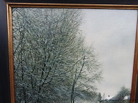 Roger hanotiau (1927-2018) "winters landschap" - afbeelding 3 van  6