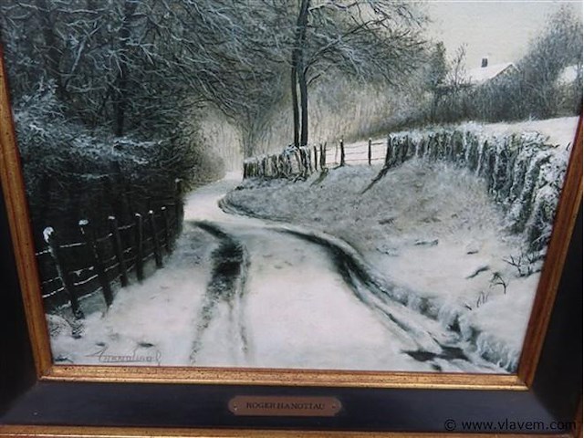 Roger hanotiau (1927-2018) "winters landschap" - afbeelding 4 van  6