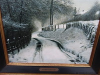 Roger hanotiau (1927-2018) "winters landschap" - afbeelding 4 van  6