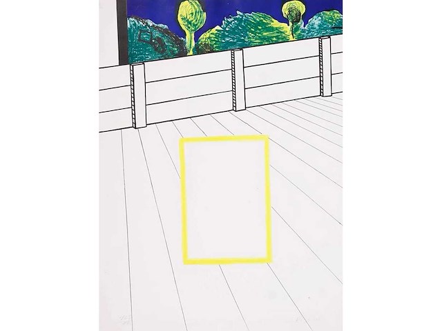 Roger raveel - alleen op de koer - litho - afbeelding 1 van  2