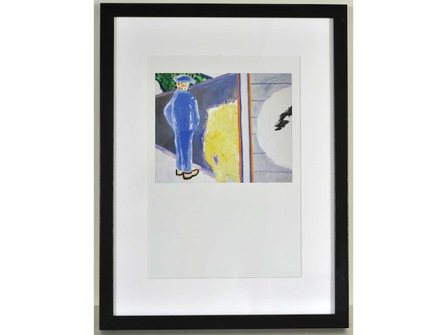 Roger raveel - blauwe man en halve cirkel - offset - afbeelding 1 van  3