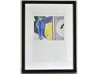 Roger raveel - blauwe man en halve cirkel - offset