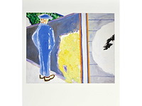 Roger raveel - blauwe man en halve cirkel - offset - afbeelding 2 van  3