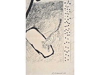 Roger raveel - de wandeling - oost-indische inkt op papier - afbeelding 3 van  6