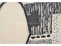 Roger raveel - de wandeling - oost-indische inkt op papier - afbeelding 5 van  6