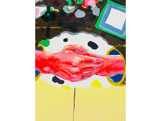 Roger raveel - dubbende man - kleurenlithografie - afbeelding 6 van  11