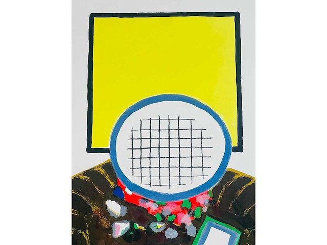 Roger raveel - dubbende man - kleurenlithografie - afbeelding 7 van  11