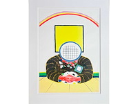 Roger raveel - dubbende man - kleurenlithografie - afbeelding 2 van  5