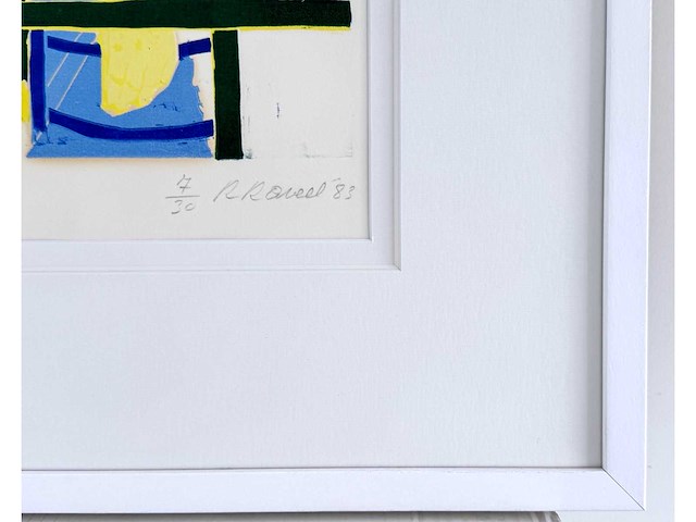 Roger raveel - een hand, een ontmoeting - kleurenhoutsnede - ingelijst - afbeelding 3 van  11