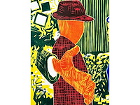 Roger raveel - een hand, een ontmoeting - kleurenhoutsnede - ingelijst - afbeelding 7 van  11