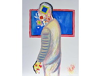 Roger raveel - een mens - litho